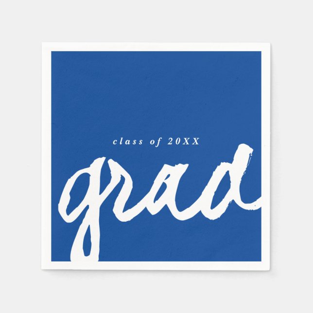 Simple Script Grad | Graduation Party Napkin (Front)