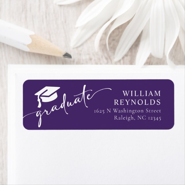 Simple Script Graduation Address Label Return Address Label (Insitu)