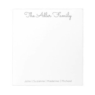 Simple Script Grey Family Notepad
