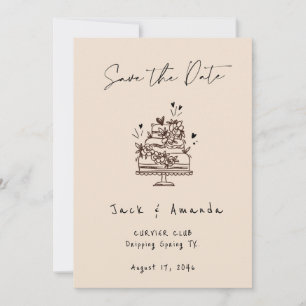 Simple Script hand drawing Wedding save the date