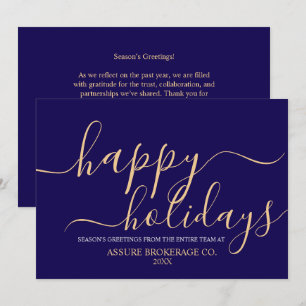 Simple Script Happy Holidays Business Corporate Holiday Card