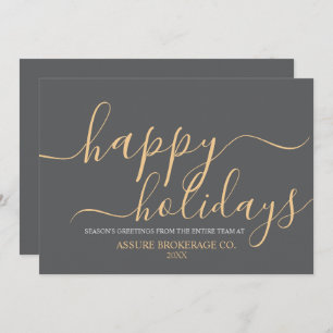 Simple Script Happy Holidays Business Corporate  Holiday Card