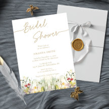 Simple Script in Elegant Floral Bridal Shower