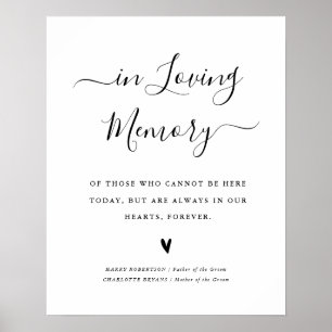 simple script in loving memory sign