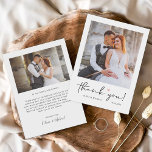 Simple Script Love Heart Minimalist Wedding Photo  Thank You Card<br><div class="desc">Simple Script Love Heart Minimalist Wedding Photo Thank You Card. For further customisation,  please click the "customise further" link and use our design tool to modify this template.</div>
