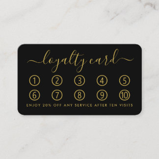 Simple Script Loyalty Card - Black & Gold