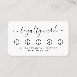 Simple Script Loyalty Card - Black & White