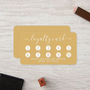 Simple Script Loyalty Card - Gold & White