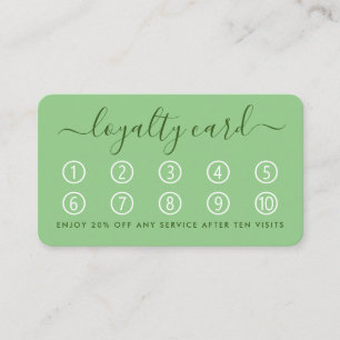 Simple Script Loyalty Card - Mint Green