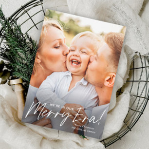 Simple Script Merry Era Photo Christmas Holiday Card