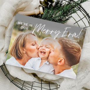Simple Script Merry Era Photo Christmas Holiday Card
