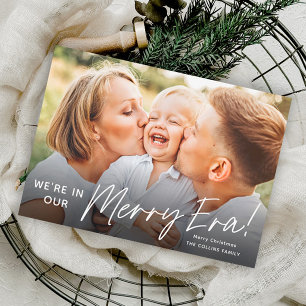 Simple Script Merry Era Photo Christmas Holiday Card