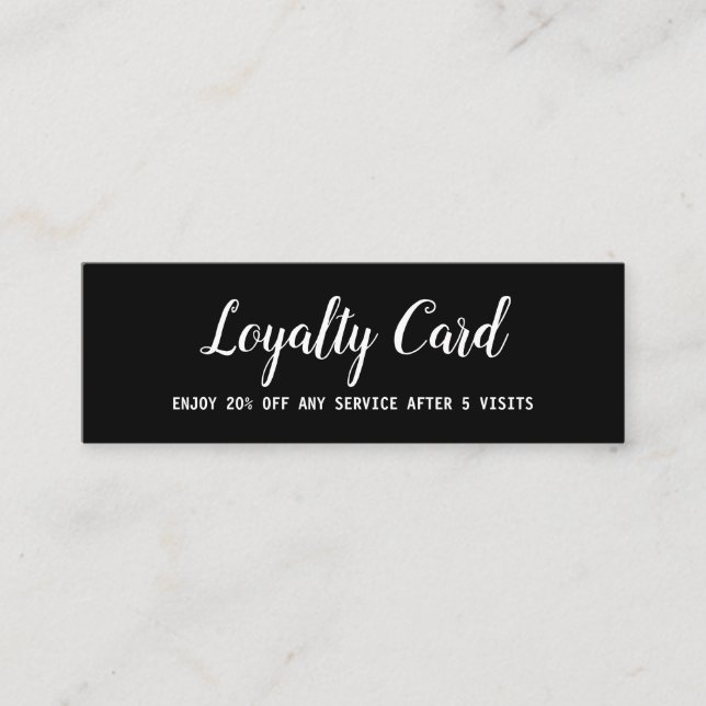 simple script minimal add your text  loyalty card (Front)