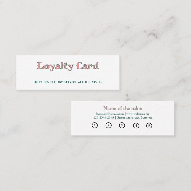 simple script minimal add your text  loyalty card (Front/Back)