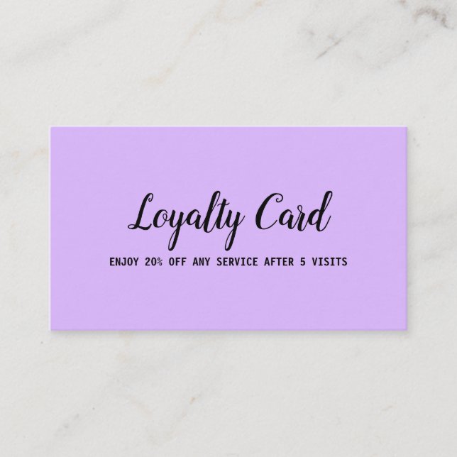 simple script minimal add your text  loyalty card (Front)