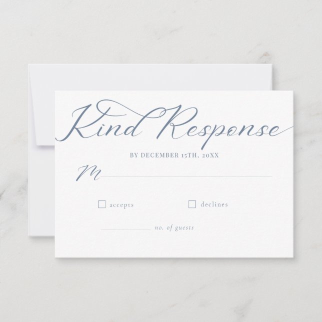 Simple Script Minimalist Classic Wedding  RSVP Card (Front)