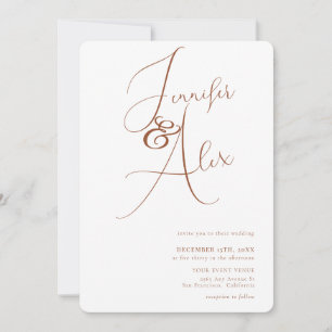 Simple Script Minimalist Photo Collage Wedding  Invitation