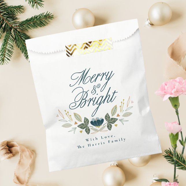 Simple Script Modern Watercolor Christmas Holiday Favour Bag (Creator Uploaded)
