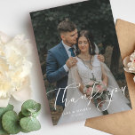 Simple Script Modern Wedding Photo Thank You Card<br><div class="desc">Simple Script Modern Wedding Photo Thank You Card</div>