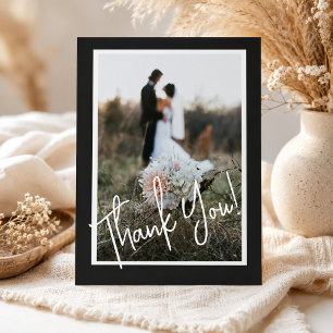 Simple Script Modern Wedding Photo Thank You Postcard