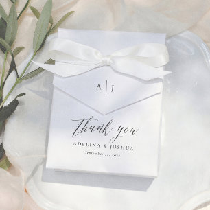 Simple Script Monogram Thank You Wedding Favour Box