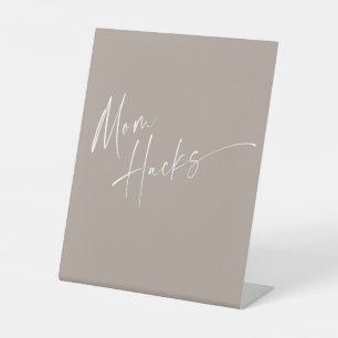 Simple Script Mum Hacks Baby Shower Pedestal Sign