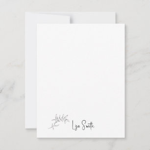Simple Script Name Foliage  Thank You Card