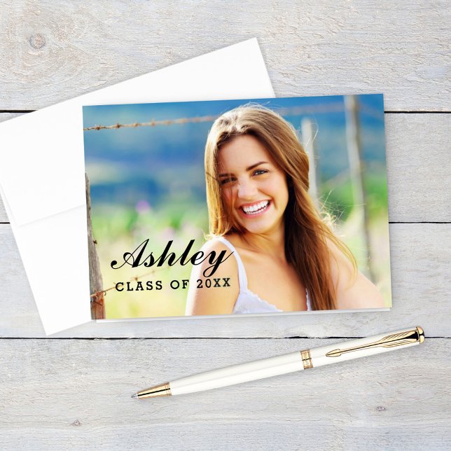 Simple Script Name Graduation Photo 2026 Thank You Card (Creator Uploaded)