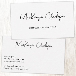 Simple Script Name Modern Professional Business Card