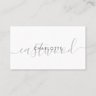 Simple Script Name Monogram Calling Card
