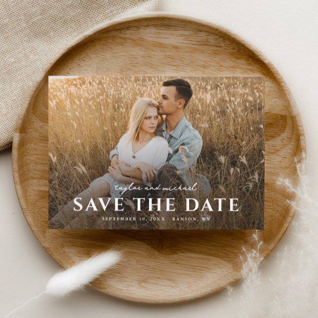 Simple Script Names Photo Wedding Save The Date (Creator Uploaded)