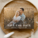 Simple Script Names Photo Wedding Save The Date Magnetic Invitation<br><div class="desc">Simple Script Names Photo Wedding Save the date card with full bleed photo and overlay typography on the front. The back has a second photo and additional details. Click the edit button to customise this design.</div>