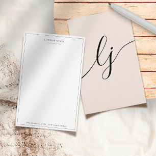 Simple Script Personalised Stationery Blush Pink