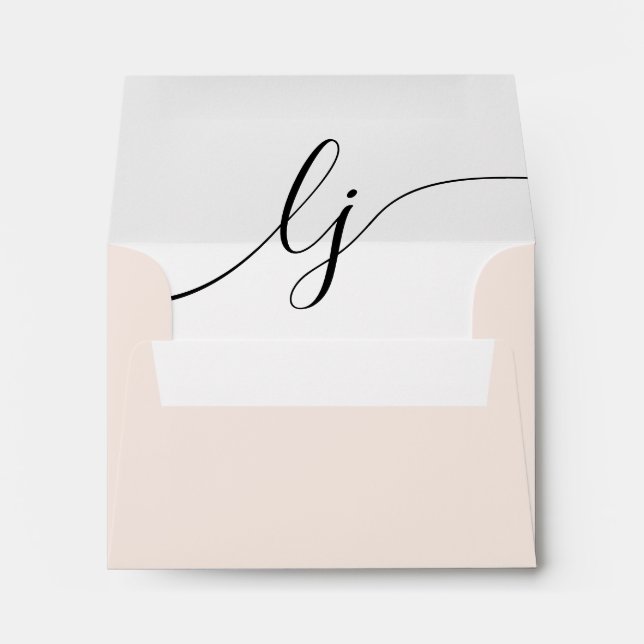 Simple Script Personalised Stationery Blush Pink Envelope (Back (Bottom))