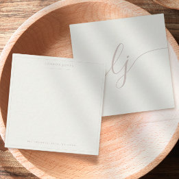 Simple Script Personalised Stationery Ivory Rose Card