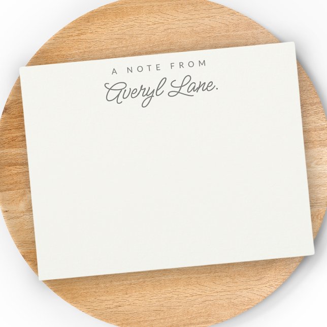 Simple Script Personalised Stationery Ivory White Card (Creator Uploaded)