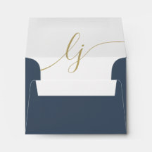 Simple Script Personalised Stationery Navy Gold