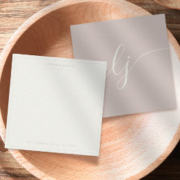 Simple Script Personalised Stationery Rose Ivory Card