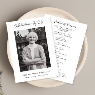 Simple Script Photo Celebration of Life Program