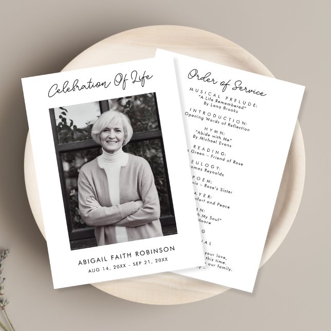 Simple Script Photo Celebration of Life Program (Creator Uploaded)