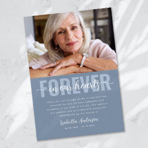 Simple Script Photo Funeral Thank You Card