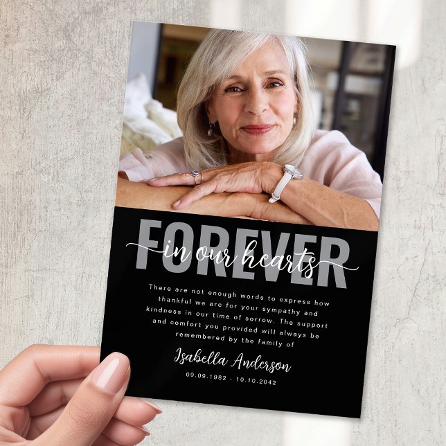 Simple Script Photo Funeral Thank You Card (Creator Uploaded)