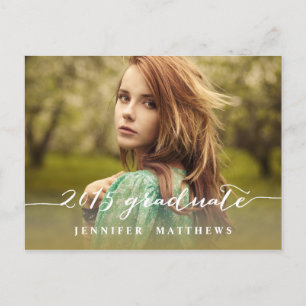 Simple Script Photo Graduation Party Invitation