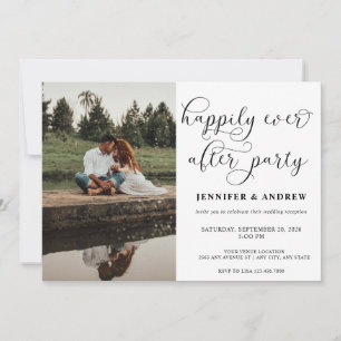 Simple Script Photo   Reception Wedding Invitation