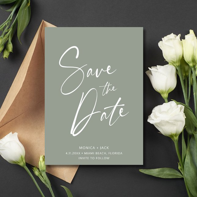 Simple Script Photo Wedding  Save The Date (Simple Script Photo Wedding Save The Date)