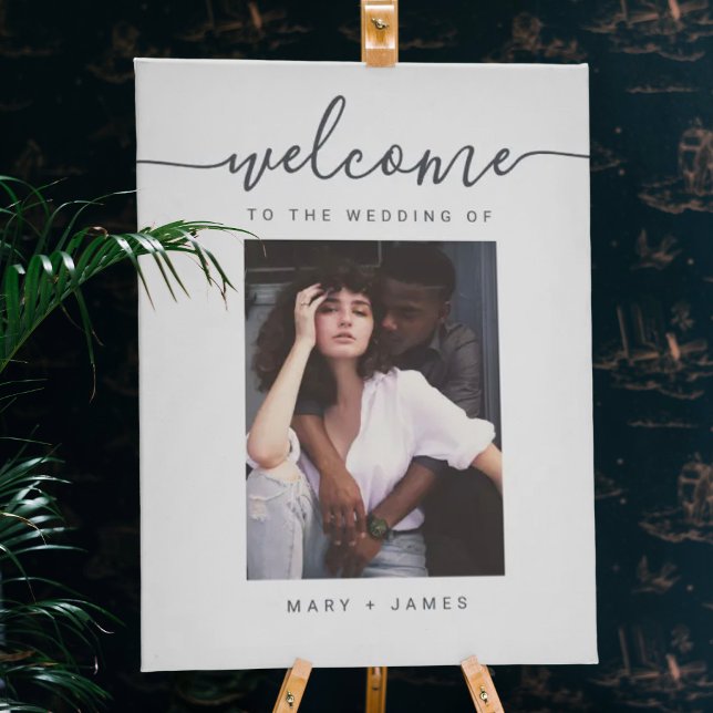 Simple Script Photo Wedding Welcome Sign (Creator Uploaded)
