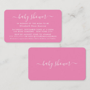 Simple Script - Pink & White Baby Shower Invite