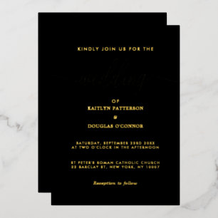 Simple Script - Real Foil - Wedding Invitation