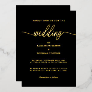 Simple Script - Real Foil - Wedding Invitation