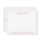Simple script red border personalised stationery